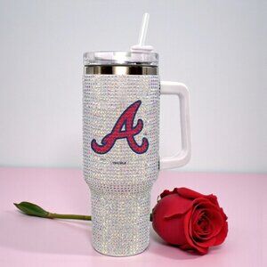 Atlanta Braves Bling Insulated Tumbler 46 Oz Rhinestone Valentines Day Gift NEW